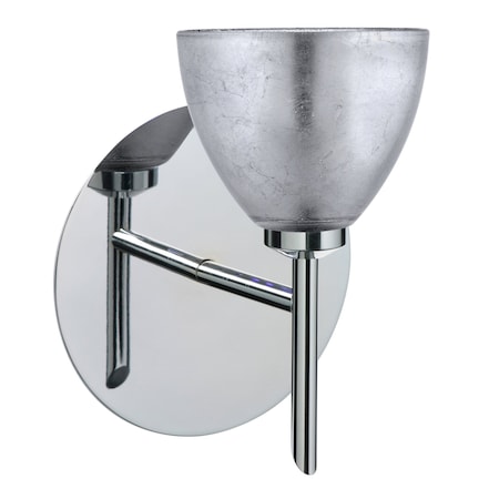 Besa Lighting Divi Mini Sconce, Silver Foil, Chrome Finish, 1x40W Halogen 1SW-1758SF-CR